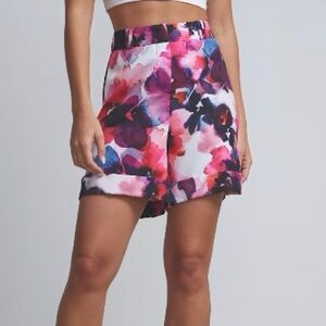 Floral-Print High-Waisted Shorts